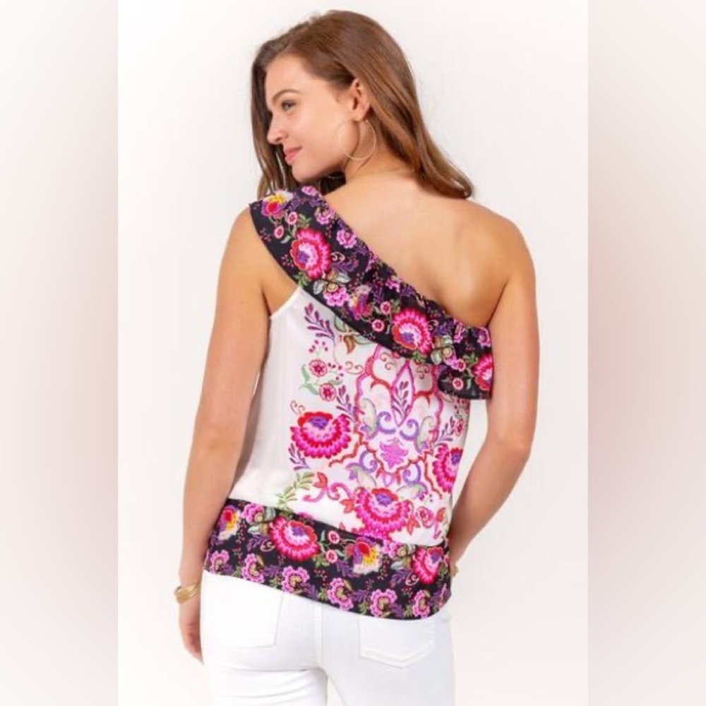 Francesca’s One Shoulder Floral Ruffle Top - Picture 16 of 16